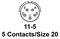 AMPHENOL AEROSPACE D38999/20JB5SC